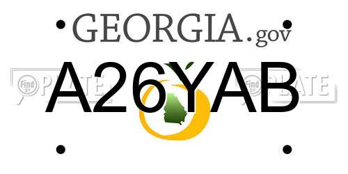 A26YAB Georgia License Plate