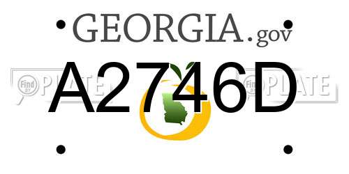 A2746D Georgia License Plate