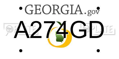 A274GD Georgia License Plate