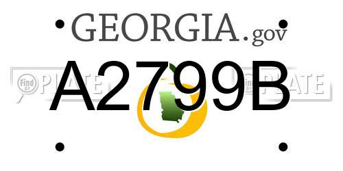 A2799B Georgia License Plate