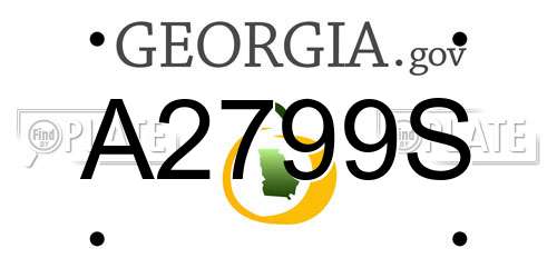 A2799S Georgia License Plate