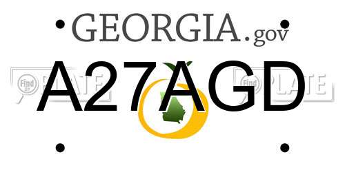 A27AGD Georgia License Plate