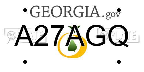 A27AGQ Georgia License Plate
