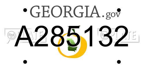 A285132 Georgia License Plate