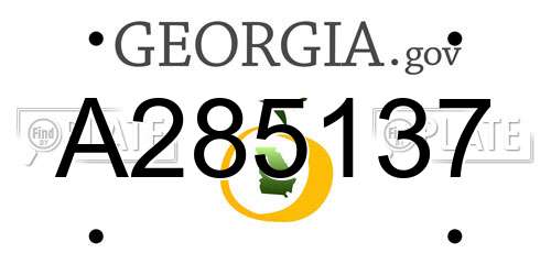 A285137 Georgia License Plate