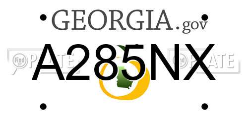 A285NX Georgia License Plate