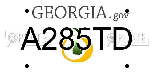 A285TD Georgia License Plate