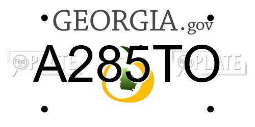 A285TO Georgia License Plate