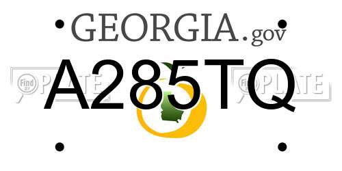 A285TQ Georgia License Plate