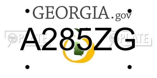 A285ZG Georgia License Plate
