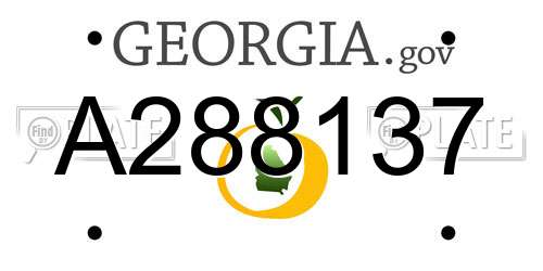 A288137 Georgia License Plate
