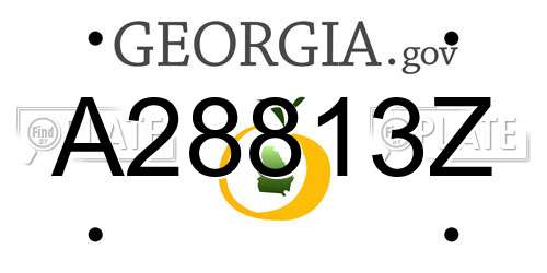A28813Z Georgia License Plate