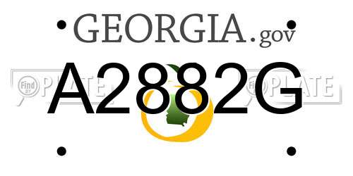 A2882G Georgia License Plate
