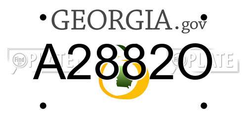 A2882O Georgia License Plate