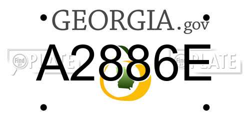 A2886E Georgia License Plate