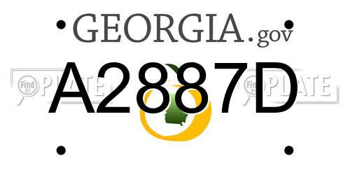 A2887D Georgia License Plate