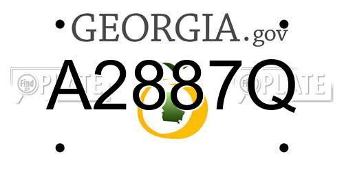 A2887Q Georgia License Plate