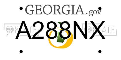 A288NX Georgia License Plate