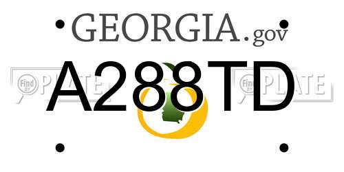 A288TD Georgia License Plate