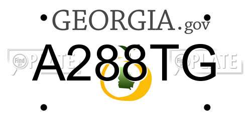 A288TG Georgia License Plate