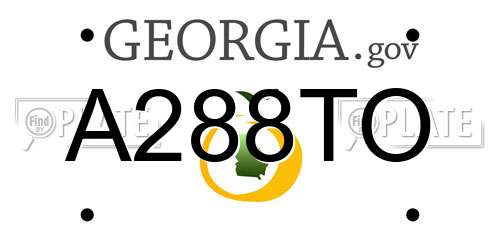 A288TO Georgia License Plate