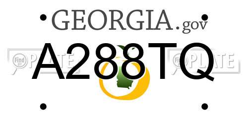 A288TQ Georgia License Plate