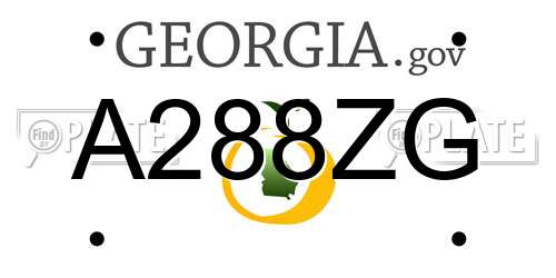 A288ZG Georgia License Plate