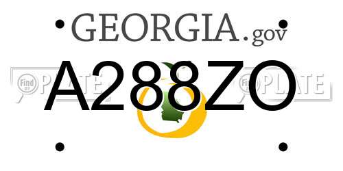 A288ZO Georgia License Plate
