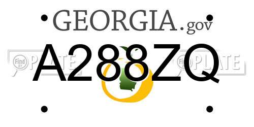 A288ZQ Georgia License Plate