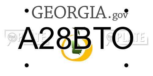 A28BTO Georgia License Plate