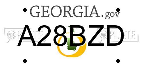 A28BZD Georgia License Plate