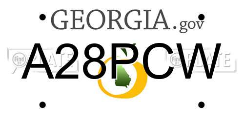A28PCW Georgia License Plate