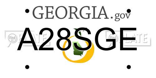 A28SGE Georgia License Plate