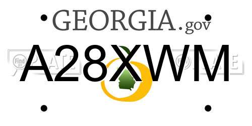 A28XWM Georgia License Plate