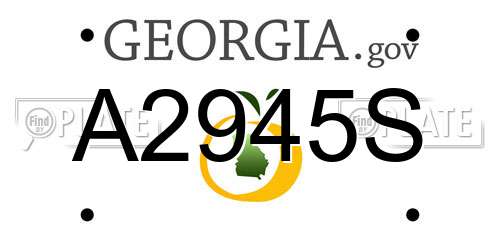 A2945S Georgia License Plate