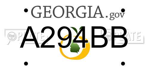 A294BB Georgia License Plate