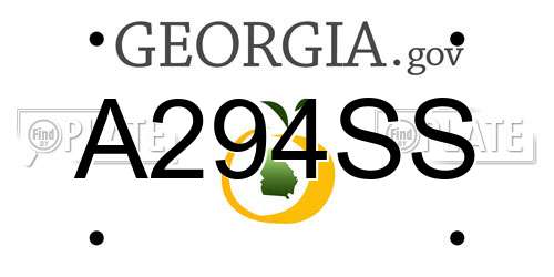 A294SS Georgia License Plate