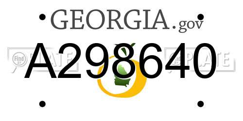 A298640 Georgia License Plate