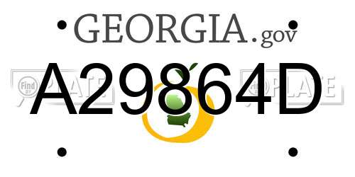 A29864D Georgia License Plate