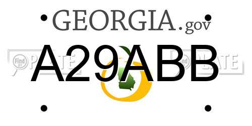 A29ABB Georgia License Plate