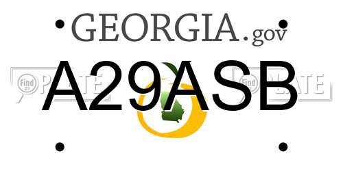 A29ASB Georgia License Plate