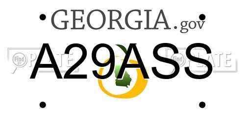 A29ASS Georgia License Plate