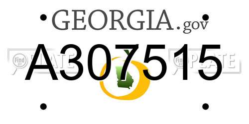 A307515 Georgia License Plate