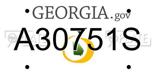 A30751S Georgia License Plate