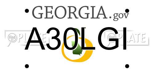 A30LGI Georgia License Plate