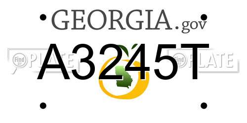 A3245T Georgia License Plate