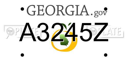 A3245Z Georgia License Plate