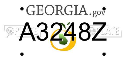 A3248Z Georgia License Plate
