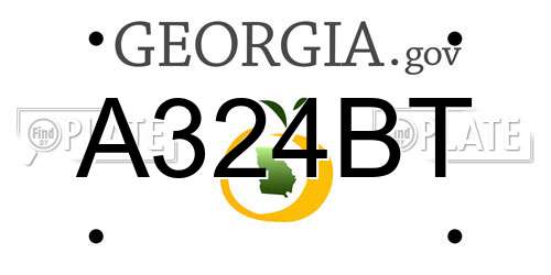 A324BT Georgia License Plate