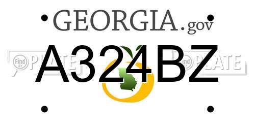 A324BZ Georgia License Plate